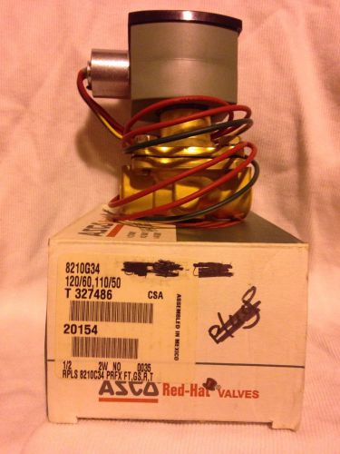 Asco solenoid and valve 1/2&#034; 2way brass efhc8210g34 volts/hz 125 dc &lt;asc157 for sale