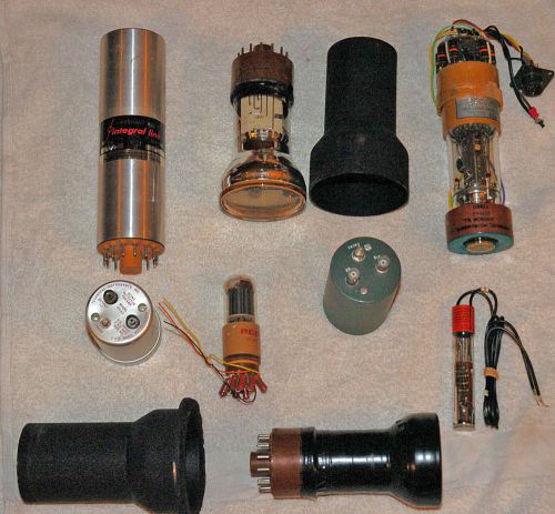 Lot asst. photo-multiplier tubes, accy&#039;s  &amp; scintillation detector w/ det-preamp for sale