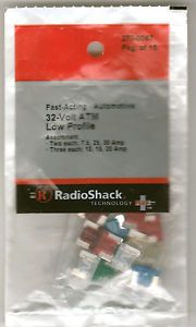 Radioshack  32 Volt Fast-Acting Automotive  Low Profile Fuses Assortment