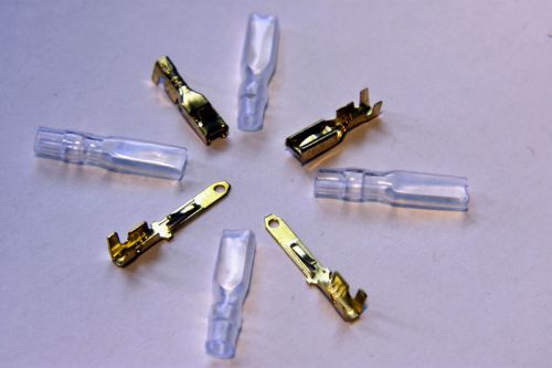 U.s seller - gold tone 40 pcs 2.8mm crimp terminal female+male connector spade for sale