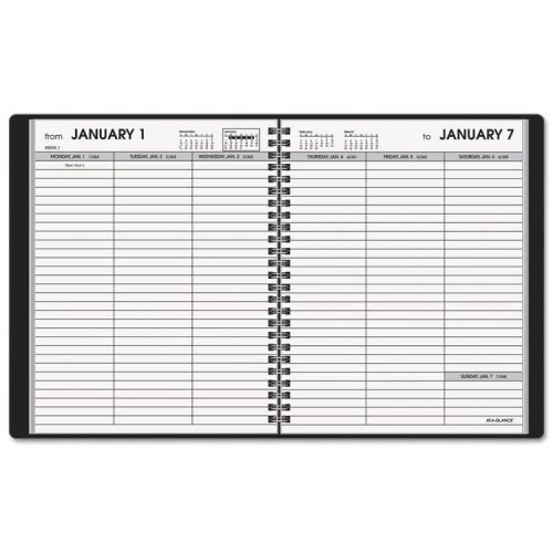 &#034;AT-A-GLANCE Weekly Appointment Book, Ruled/No Times, 2016, Black, Pack of 6&#034;