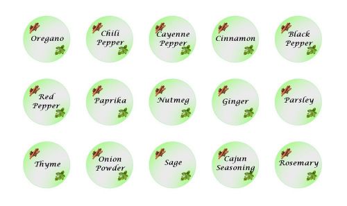 30 Round Spices Stickers printed on Square Stickers Buy 3 get 1 Free (sp5)