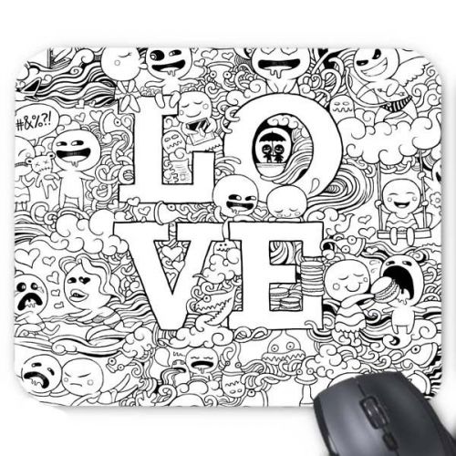 Doodle Art Love Design Gaming Mouse Pad Mousepad Mats