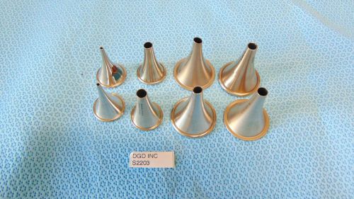 Lot Of 8 Assorted Sizes Ear Speculum Karl Storz &amp; Bausch &amp; Lomb  S2203