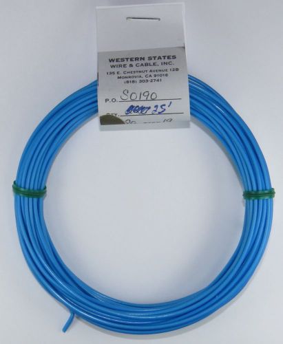 20 AWG, 19 Strand, M16878/4, PTFE, 600v, Silver Plated Copper, 25&#039; Blue wire