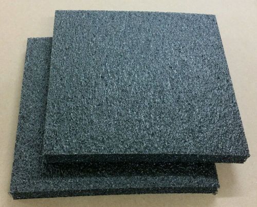 2 Sheets - 12&#034; x 12&#034; x 1&#034; BLACK POLYETHYLENE PLANK FOAM 1.7pcf PE,  BEST PRICES!