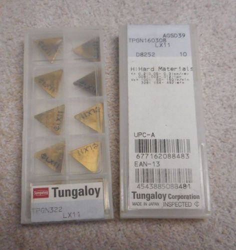 TUNGALOY    CERAMIC INSERTS    TPGN 322    PACK OF 10   GRADE  LX11