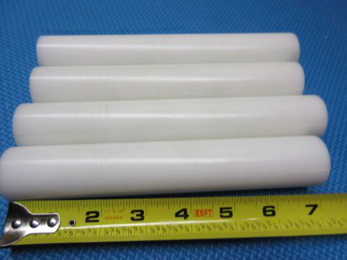 (4) Pcs, White Acetal - Delrin Round Rod 1-1/4&#034; diameter  x 7&#034; long min.