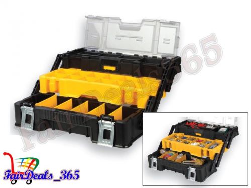 JCB 3 TRAY CANTILEVER ORGANIZER TOOL BOX WITH 27 REMOVABLE BINS HEAVY DUTY