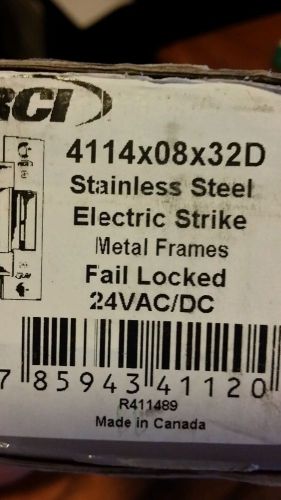 RCI electric strike 4114x08x32D fail locked stainless steel 24vac/dc