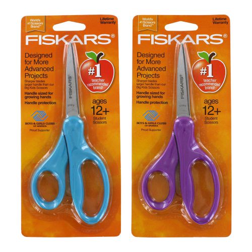 Fiskars High Performance Student Scissors, Pack of 2, Colors May Vary
