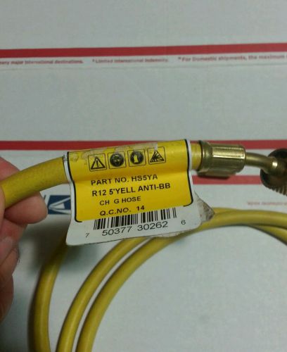 &#034;TWO&#034; New CPS 5&#039; Yellow Refrigerant Charging Hoses