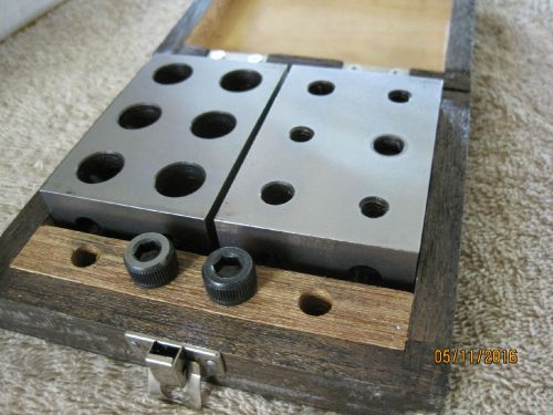 SPI Universal 1-2-3 Blocks * Matched Pair * 56-98-423 * Tapped Holes w/wood case