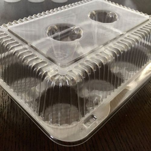 15 Clear 6-Compartment Cupcake Muffin Plastic Hinged Contaier