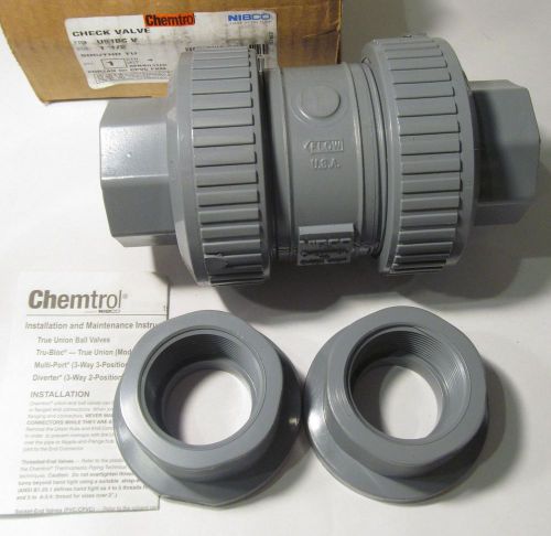 New nibco/ chemtrol u51bc v 1-1/2&#034; cpvc ball check valve corzan for sale