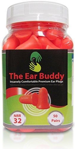 The Ear Buddy Ear Plugs - 50 Pairs - Best Premium Soft Foam Earplugs For
