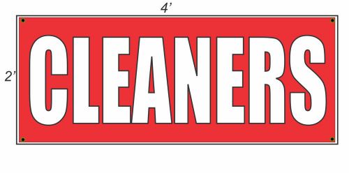 2x4 CLEANERS Red with White Copy Banner Sign NEW