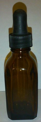 Amber French Square Glass Bottle w/dropper 1-oz Pk 12
