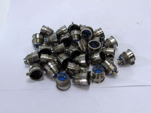 Lot of (32) Viking Connectors, 5 Pin Contacts, Front Bulkhead Mount VR5/2AA1