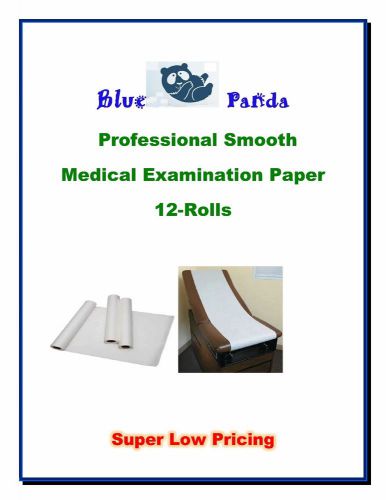 Blue Panda Medical Exam Table Smooth Paper 14&#034; 12-Rolls 225ft.