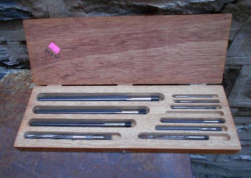 Taper pin reamer set  0-thru 10-----missing #3,&amp; 6  total 11 reamers &amp; w/box for sale