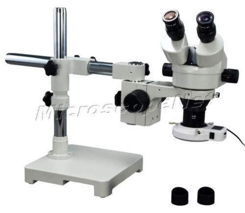 2X-45X Boom Stand Zoom Stereo Microscope+54 Ring Light