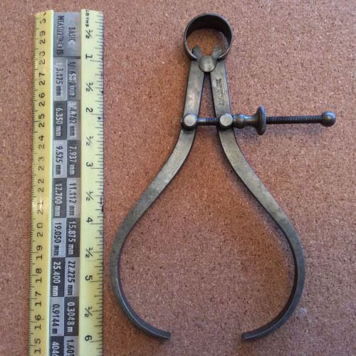 Starrett Fay Spring 5&#034; Outside Caliper With Unusal Wide Tip Excellent Condition