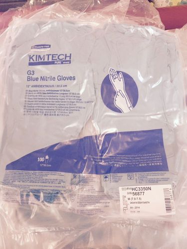 Kimberly-Clark KIMTECH PURE G3 Blue Nitrile Gloves  HC3350N  Med, Blue