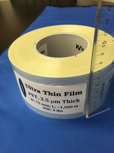 Ultrathin PET Film 3.5 um, polyethylene terephthalate Mylar, 75 mm x 250 mm