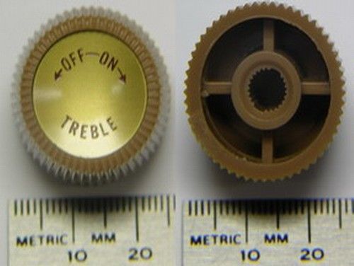 10 vintage plastic with aluminum insert treble control knobs for sale
