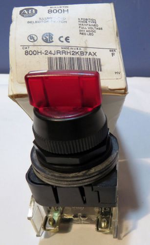 USED SELECTOR SWITCH ALLEN BRADLEY 3 POSITION RED 24V LED CONTACT BLOCK XO/OO/OX