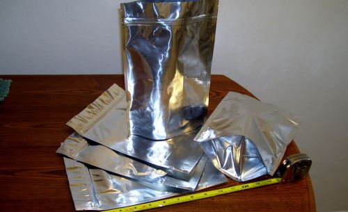 100 Envelope Aluminum Foil,  Ziplock  Ammo Preppers Camping 11x7.5&#034;  2 qts. 5ml
