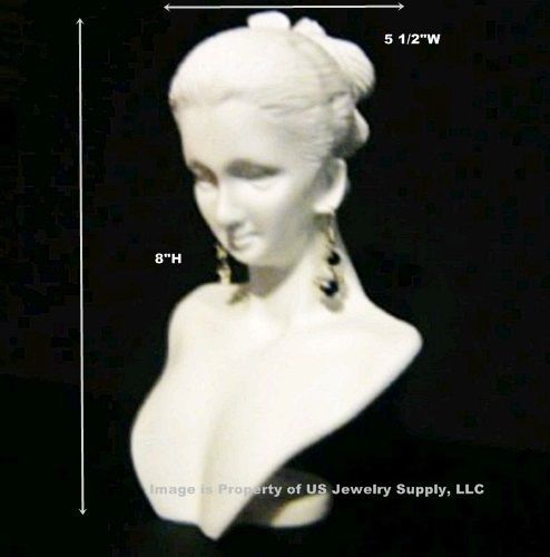 White Combination Necklace Earring Polystyrene Display Bust 5 1/2&#034;W  x 8&#034;H