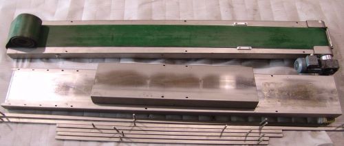Sanitary conveyor slider belt stainless 25&#034;  x 10&#039;  powered for sale