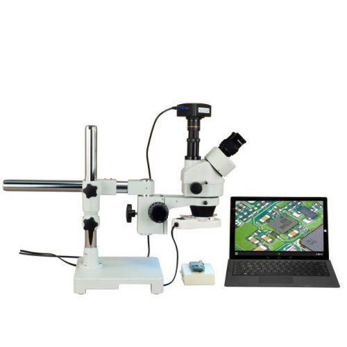 OMAX 3.5X-90X Zoom Trinocular Stereo Microscope+ 8W Ring Light+ 720p WiFi Camera