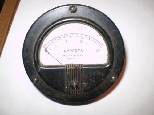 Vintage Meter Simpson Electric RF Amperes 0-15 MR34W05RFAA,model 36