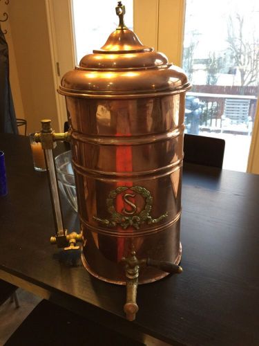 Antique Early 1900&#039;s Polished Copper Coffee Urn