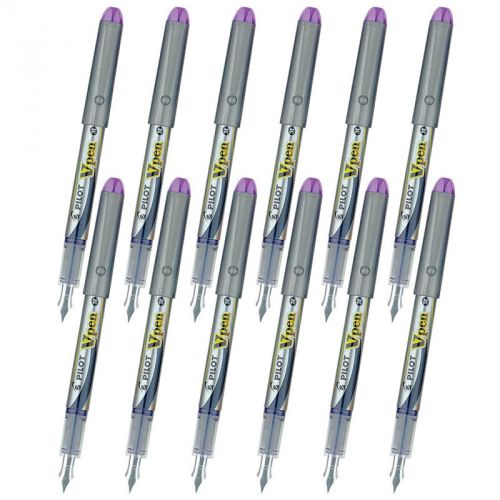 GENUINE Pilot SVP-4M Vpen Disposable Fountain Pen (12pcs) - Violet Ink