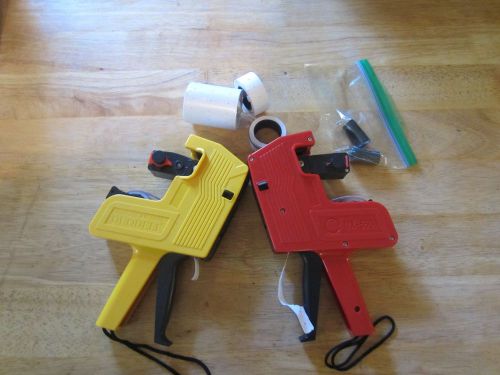 TWO MX-5500 8 Digits Price Tag Gun Labeler Labeller + labels + Ink **NICE!!**