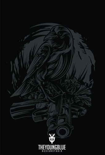 Design bird pistol for clothing, custom logo, creative logo for sale