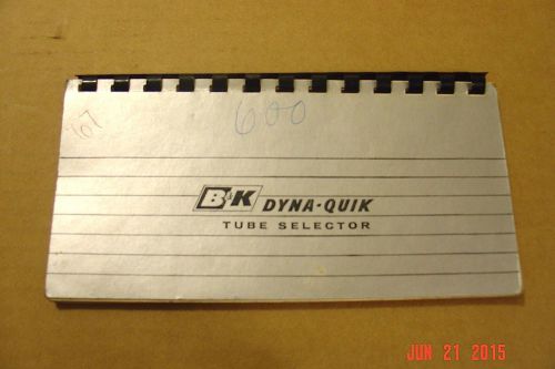 B&amp;K Model 600 Dyna-Quik Tube Tester Data Book