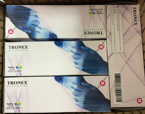 Tronex Nitrile Powder Free Examination Gloves 9252-20 Size Medium 4 Boxes of 200