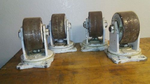Extreme duty extra heavy load rated 6&#034; steel albion casters set of 4 for sale