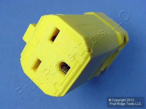 Leviton yellow python industrial connector 6-15 6-15r 15a 250v bulk 15659-vy for sale