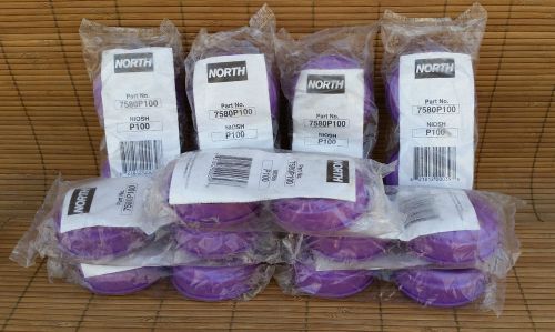 Lot of 9 ~ 2 Pack North Respirator Filter 7580P100 NIOSH Approved Magenta