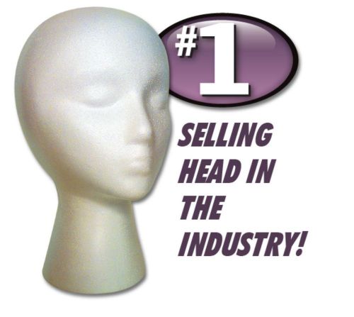 STYROFOAM FOAM MANNEQUIN WIG HEAD DISPLAY HAT CAP WIG HOLDER WHITE FOAM HEAD