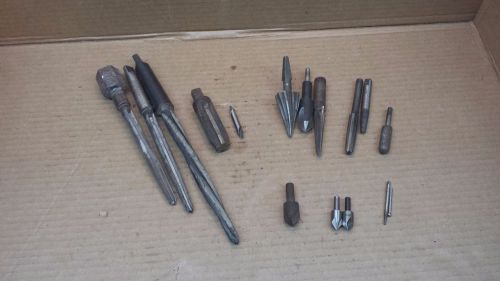 Lot of 16 assorted machinist lathe mill lot of machinist reamers &amp; counter sinks for sale