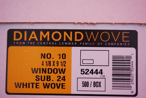 Box of 500 / Diamond Wove #10 White Wove Window 4-1/8 x 9-1/2 Envelopes (#S6340)