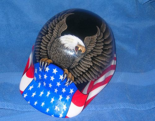 American eagle &amp; usa flag hard hat adjustable size 6 3/4 to 8 fibre metal for sale