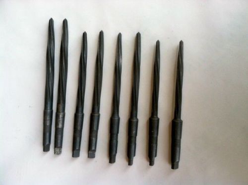 (8) Tapered reamers, spiral flute, No. 2 MT shanks